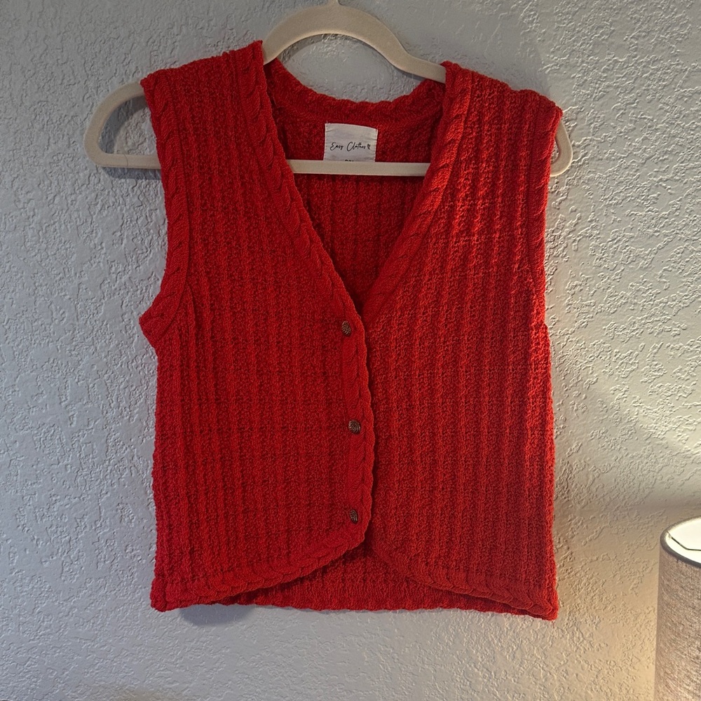 Women's Red Sweater Vest